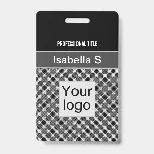 Seamless chequered plaid lined abstract pattern ID badge