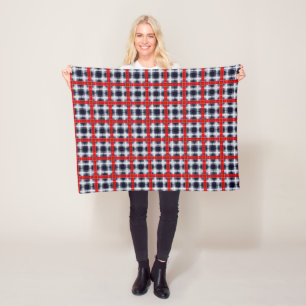 Seamless chequered plaid lined abstract pattern re fleece blanket