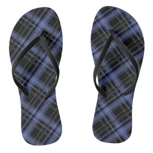 Seamless chequered plaid tartan lined striped patt flip flops