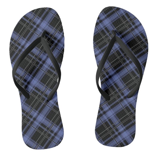 Seamless chequered plaid tartan lined striped patt flip flops (Footbed)
