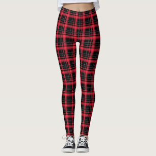 Seamless chequered plaid tartan lined striped patt leggings