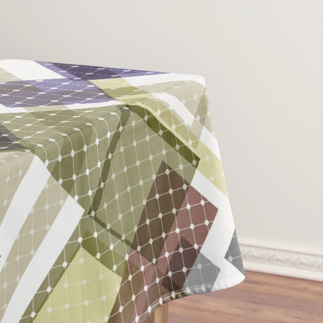 Seamless chequered plaid tartan pattern green brow tablecloth (In Situ)