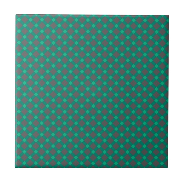 Seamless chequered plaid tartan scottish green gra tile (Front)