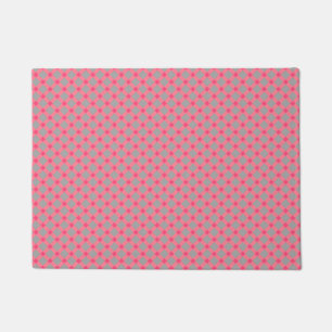 Seamless chequered plaid tartan scottish pink grey doormat