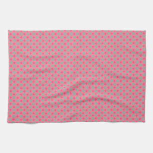Seamless chequered plaid tartan scottish pink grey tea towel
