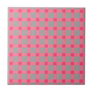 Seamless chequered plaid tartan scottish pink grey tile