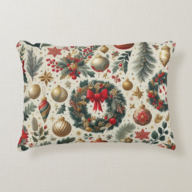 Seamless Christmas Decoration  Decorative Cushion (Front)