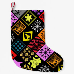 Seamless Christmas elements geometrical snowflake Small Christmas Stocking