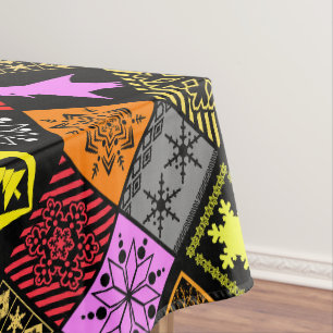 Seamless Christmas elements geometrical snowflake Tablecloth