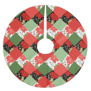 Seamless Christmas patchwork patches pattern geome Brushed Polyester Tree Skirt