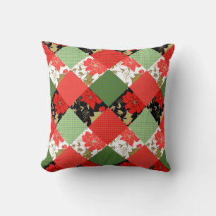 Seamless Christmas patchwork patches pattern geome Cushion
