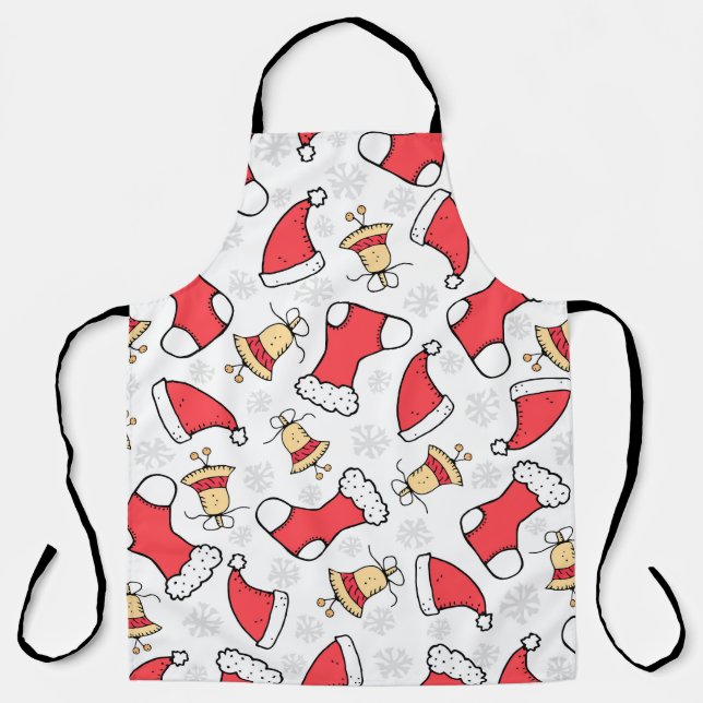 Seamless Christmas pattern, festive design. Apron (Front)