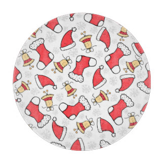 Seamless Christmas pattern, festive design. Cutting Board