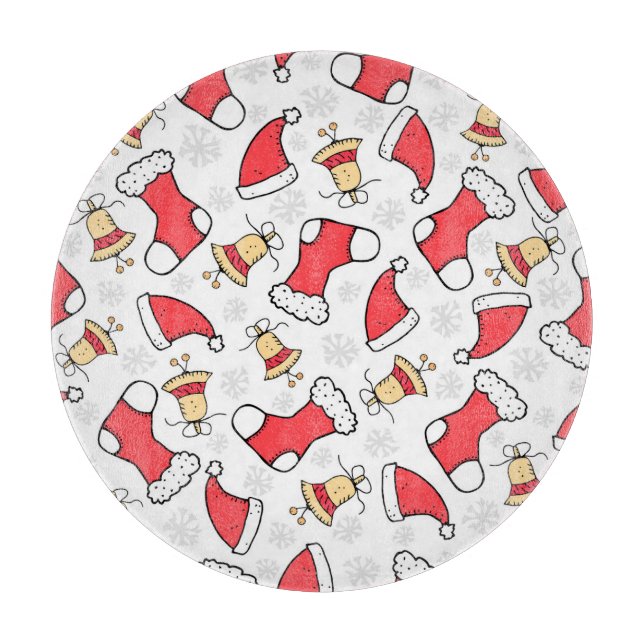 Seamless Christmas pattern, festive design. Cutting Board (Front)