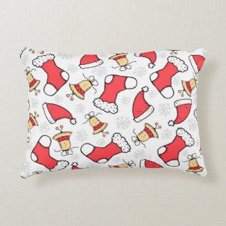 Seamless Christmas pattern, festive design. Decorative Cushion