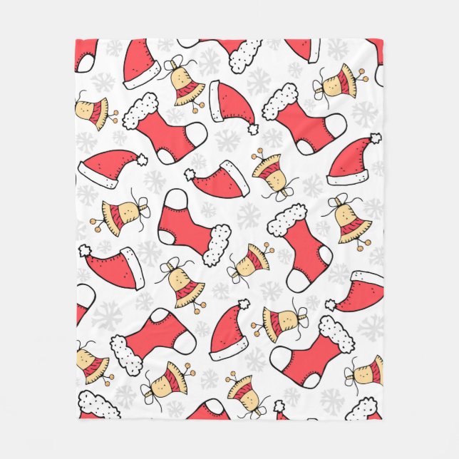 Seamless Christmas pattern, festive design. Fleece Blanket (Front)