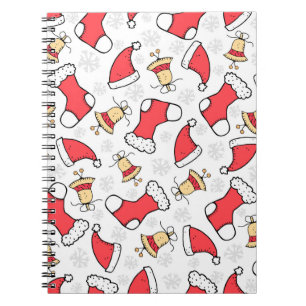 Seamless Christmas pattern, festive design. Notebook