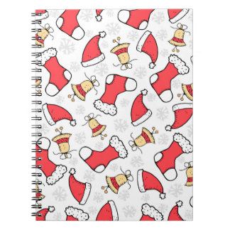 Seamless Christmas pattern, festive design. Notebook
