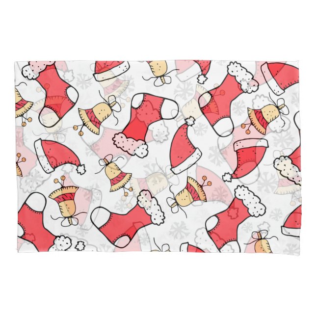 Seamless Christmas pattern, festive design. Pillowcase (Front)