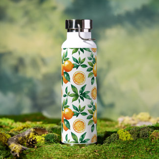 Seamless Citrus Grove | Lemon & Orange Pattern Wat Water Bottle