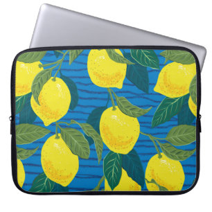 Seamless citrus pattern. Hand drawn illustration w Laptop Sleeve