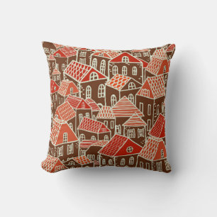 Seamless city pattern in cushion