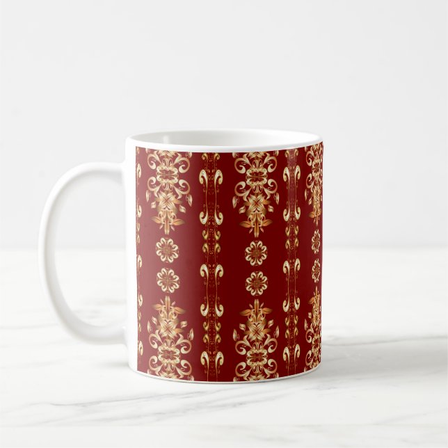 Seamless classic golden pattern. Golden pattern on Coffee Mug (Left)