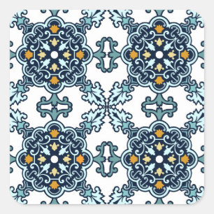 Seamless classic ornament tiles square sticker
