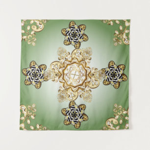 Seamless classic vintage golden pattern. Vintage i Tapestry