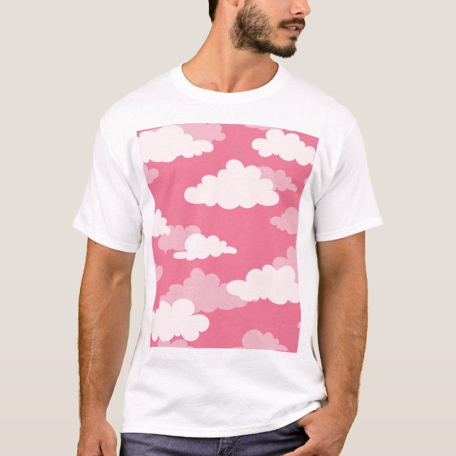 Seamless cloud sky, vintage texture. T-Shirt (Front)