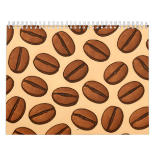 Seamless Coffee Bean Pattern Warm Brown Café Calendar