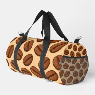 Seamless Coffee Bean Pattern | Warm Brown Café  Duffle Bag