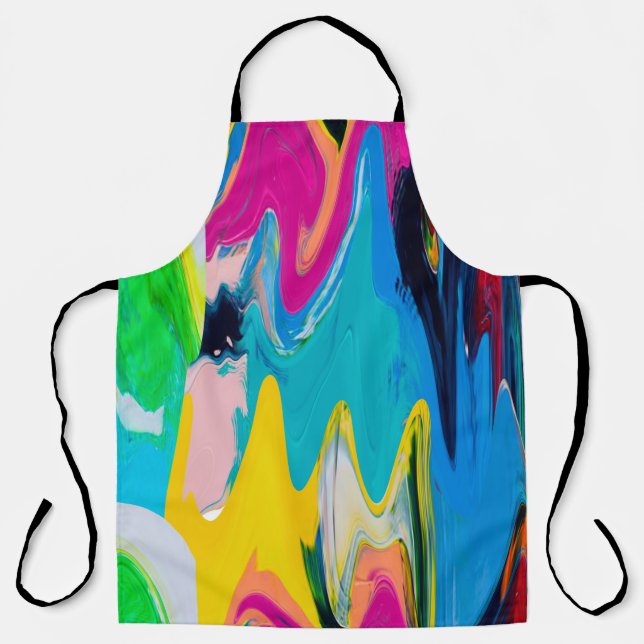 Seamless colorful abstract pattern, watercolor wal apron (Front)