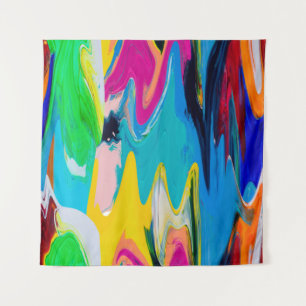 Seamless colorful abstract pattern, watercolor wal tapestry