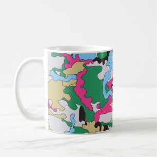 Seamless colorful camouflage background pattern. C Coffee Mug