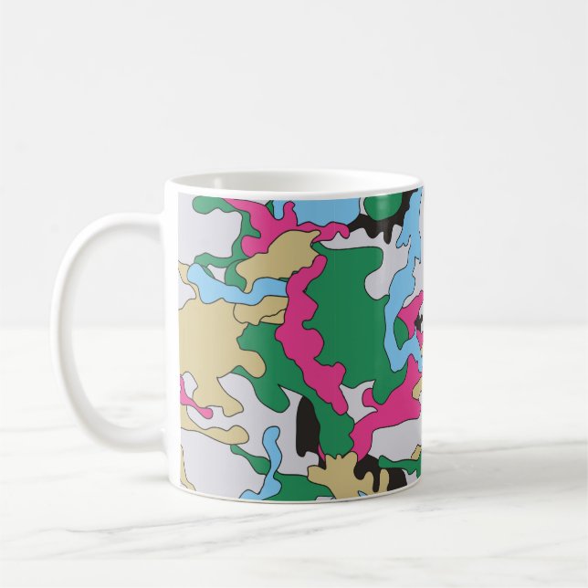 Seamless colorful camouflage background pattern. C Coffee Mug (Left)