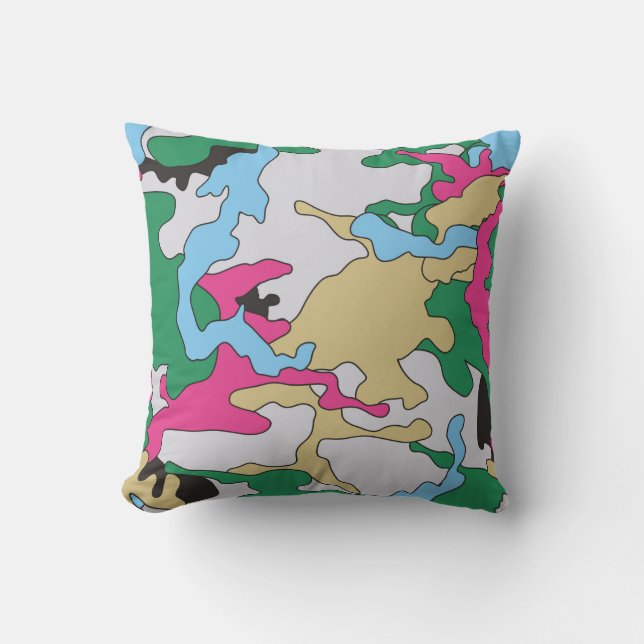 Seamless colorful camouflage background pattern. C Cushion (Front)
