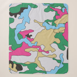 Seamless colorful camouflage background pattern. C Sherpa Blanket