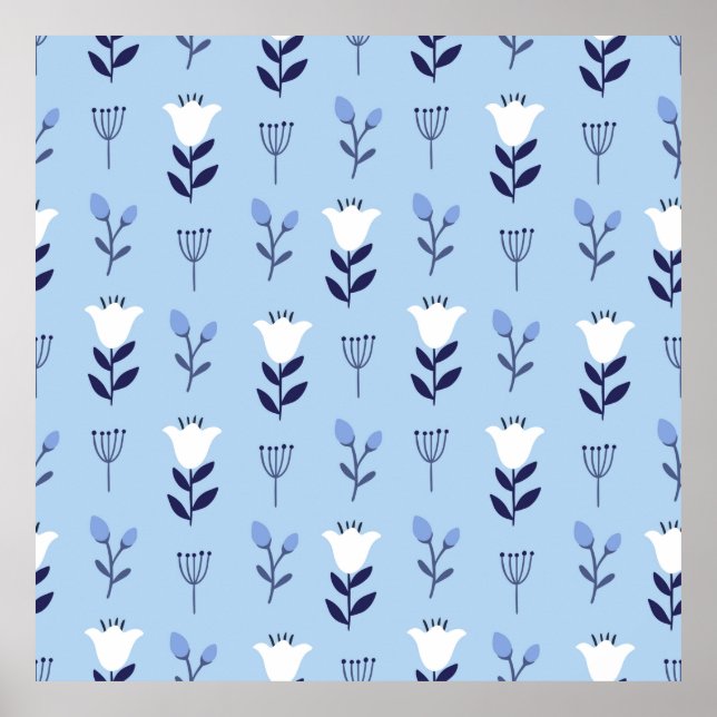 Seamless colorful floral pattern with wild flowers poster (Front)