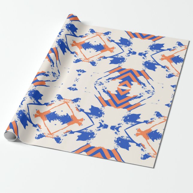  seamless colorful hipster pattern with geometric  wrapping paper (Unrolled)