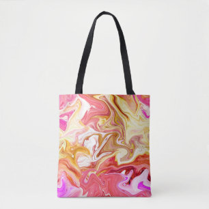 Seamless colorful marble texture, abstract pattern tote bag