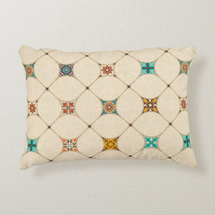 Seamless colorful patchwork tile with Islam, Arabi Decorative Cushion