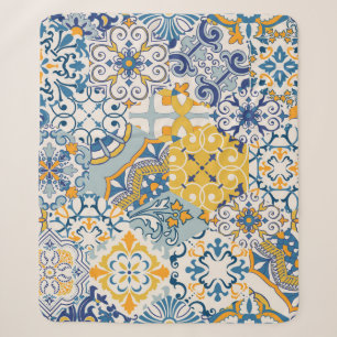 Seamless colorful patchwork tile with Islam, Arabi Sherpa Blanket