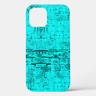 Seamless colour grunge turquoise. Halftone element iPhone 12 Case