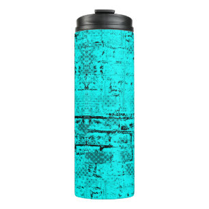 Seamless colour grunge turquoise. Halftone element Thermal Tumbler
