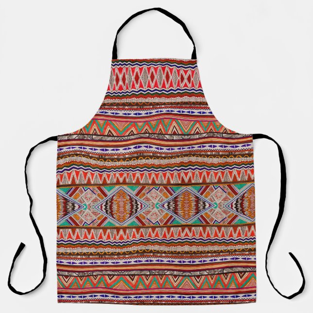 Seamless colourful abstract pattern apron (Front)
