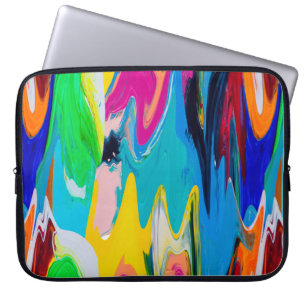 Seamless colourful abstract pattern, watercolor wa laptop sleeve