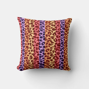 Seamless colourful animal skin texture of leopard cushion