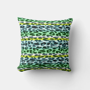 Seamless colourful animal skin texture of leopard cushion