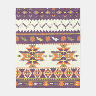 Seamless colourful aztec pattern fleece blanket